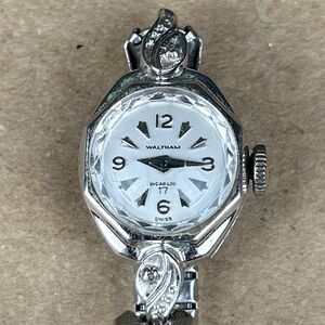 Ladies Waltham Cocktail Watch Mechanical Silver Tone Incabloc 17 Jewels AS IS